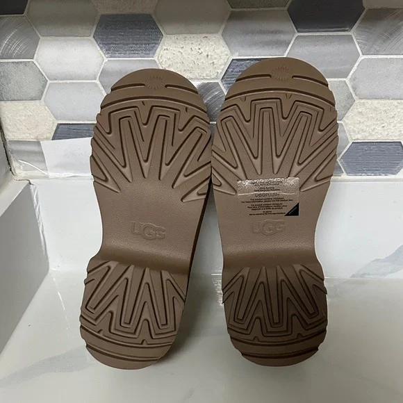 UGG Tan Shearling Lined Slippers - Picture 4 of 9